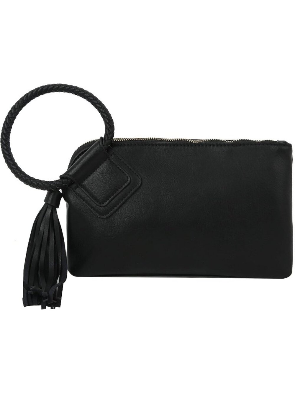 Women's Black Leather Formal Purse Wristlet Wallet Casual Evening Handbag